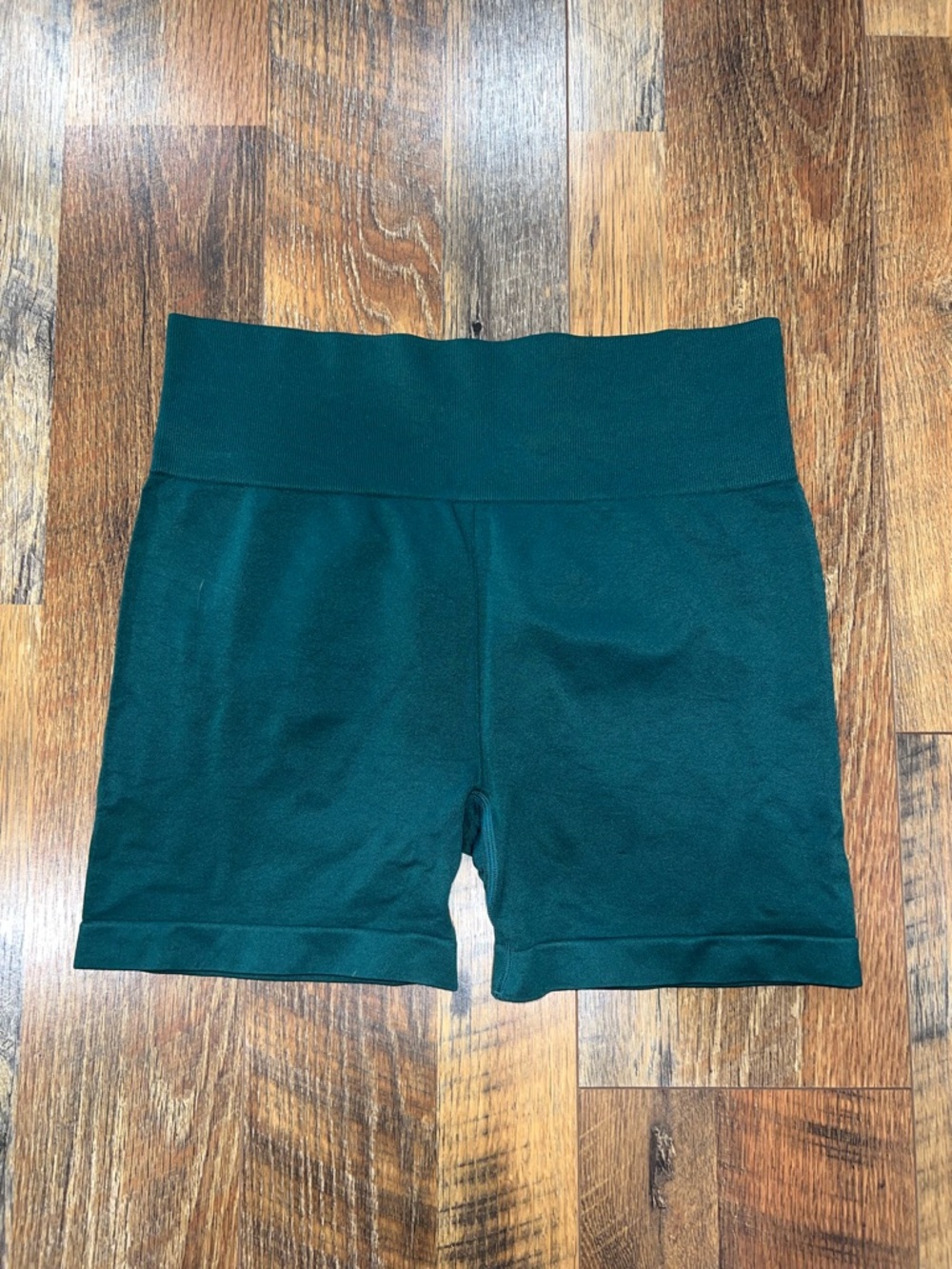 ZYIA Forest Green High-Waist Bike Shorts